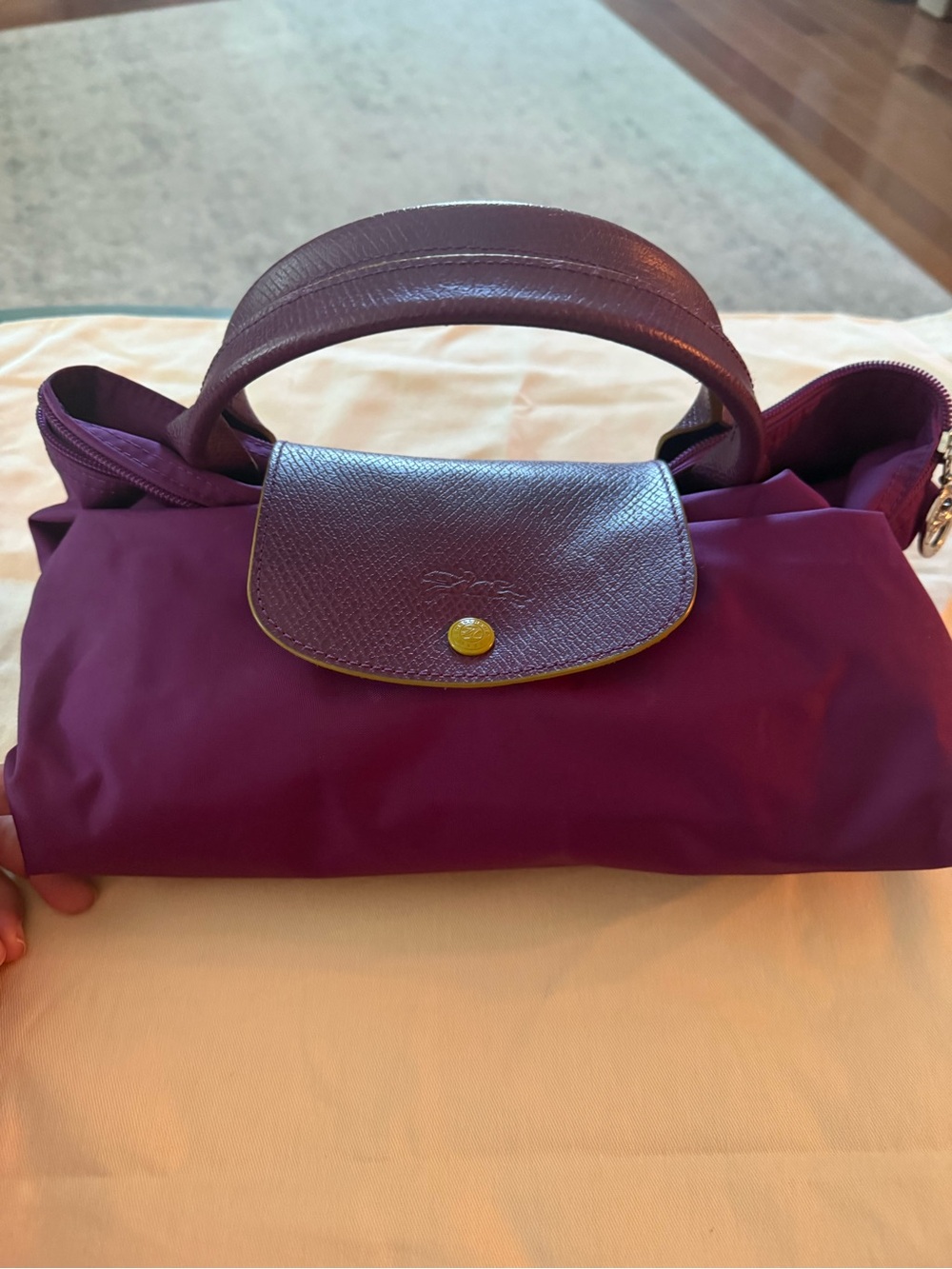 Longchamp Le Pliage Expandable Travel duffle in Plum